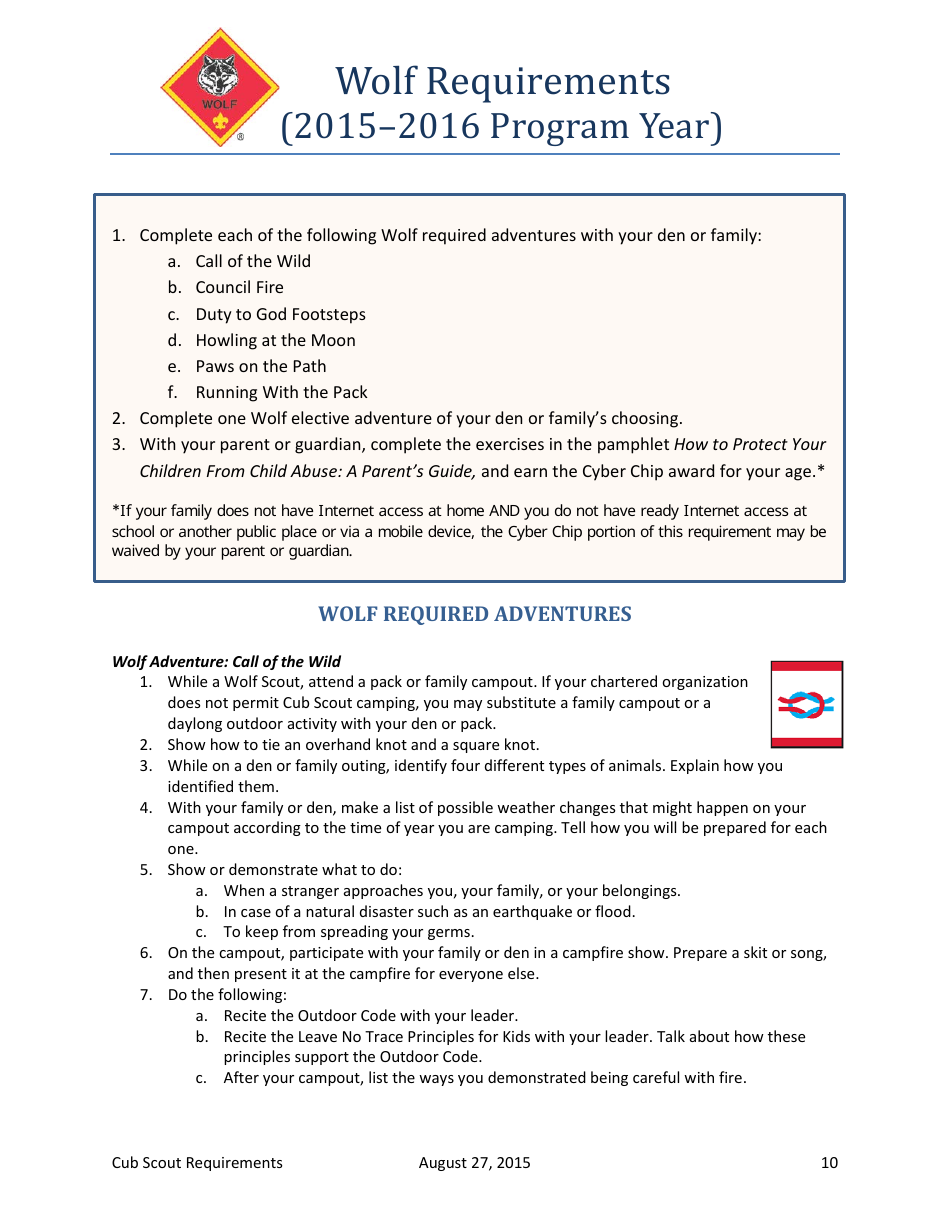 2015-2016 Cub Scout Requirements - Boy Scouts of America, Page 10