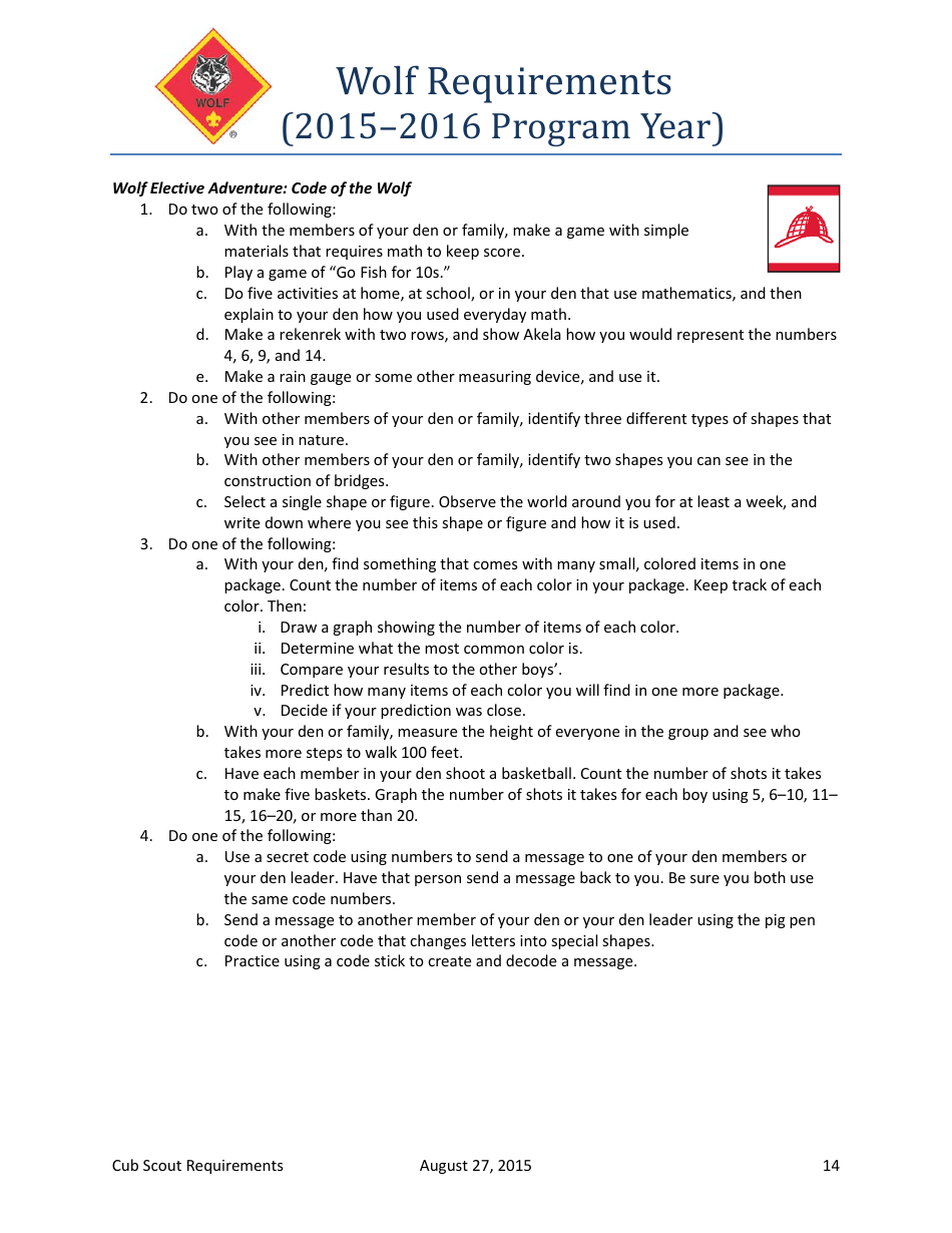 2015-2016 Cub Scout Requirements - Boy Scouts of America, Page 14