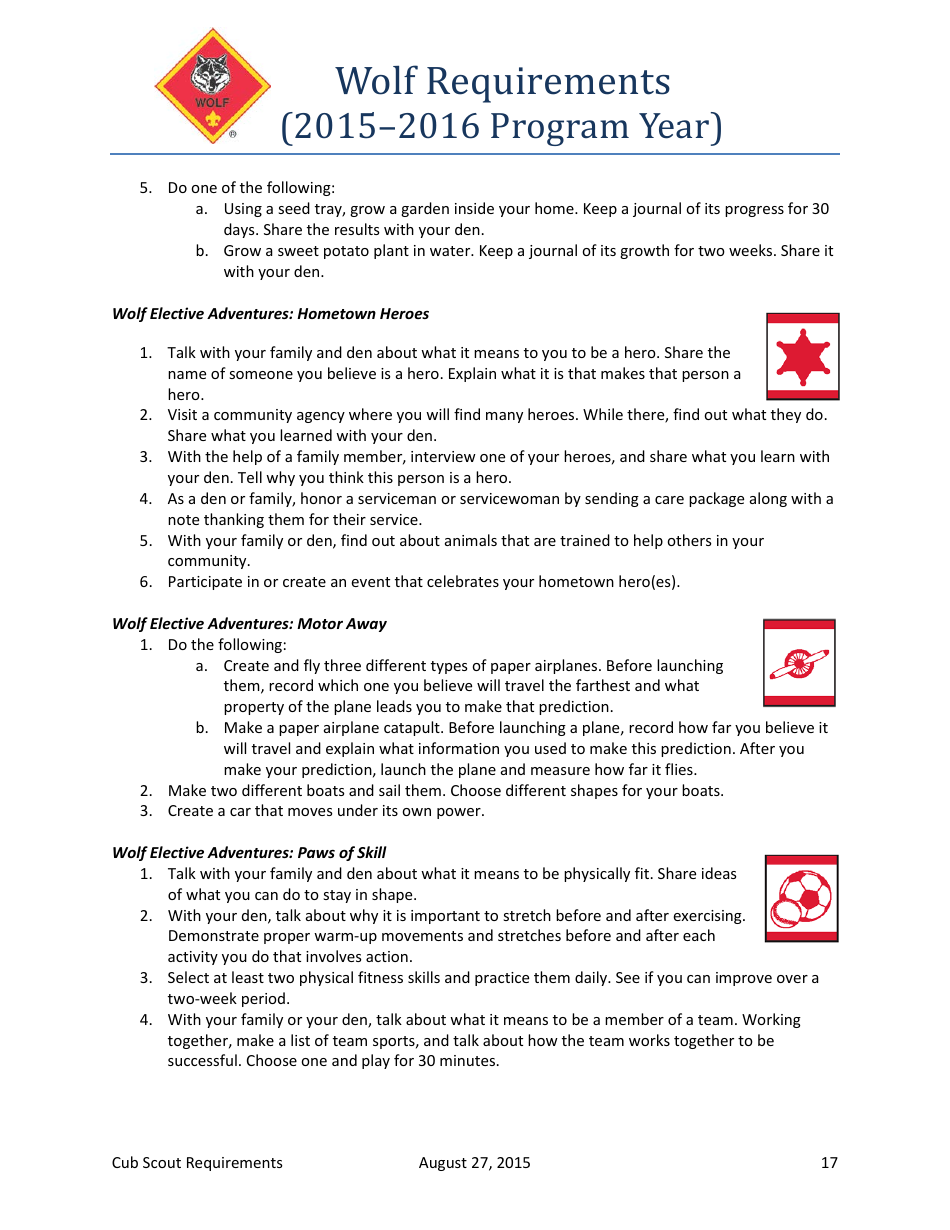 2015-2016 Cub Scout Requirements - Boy Scouts of America, Page 17