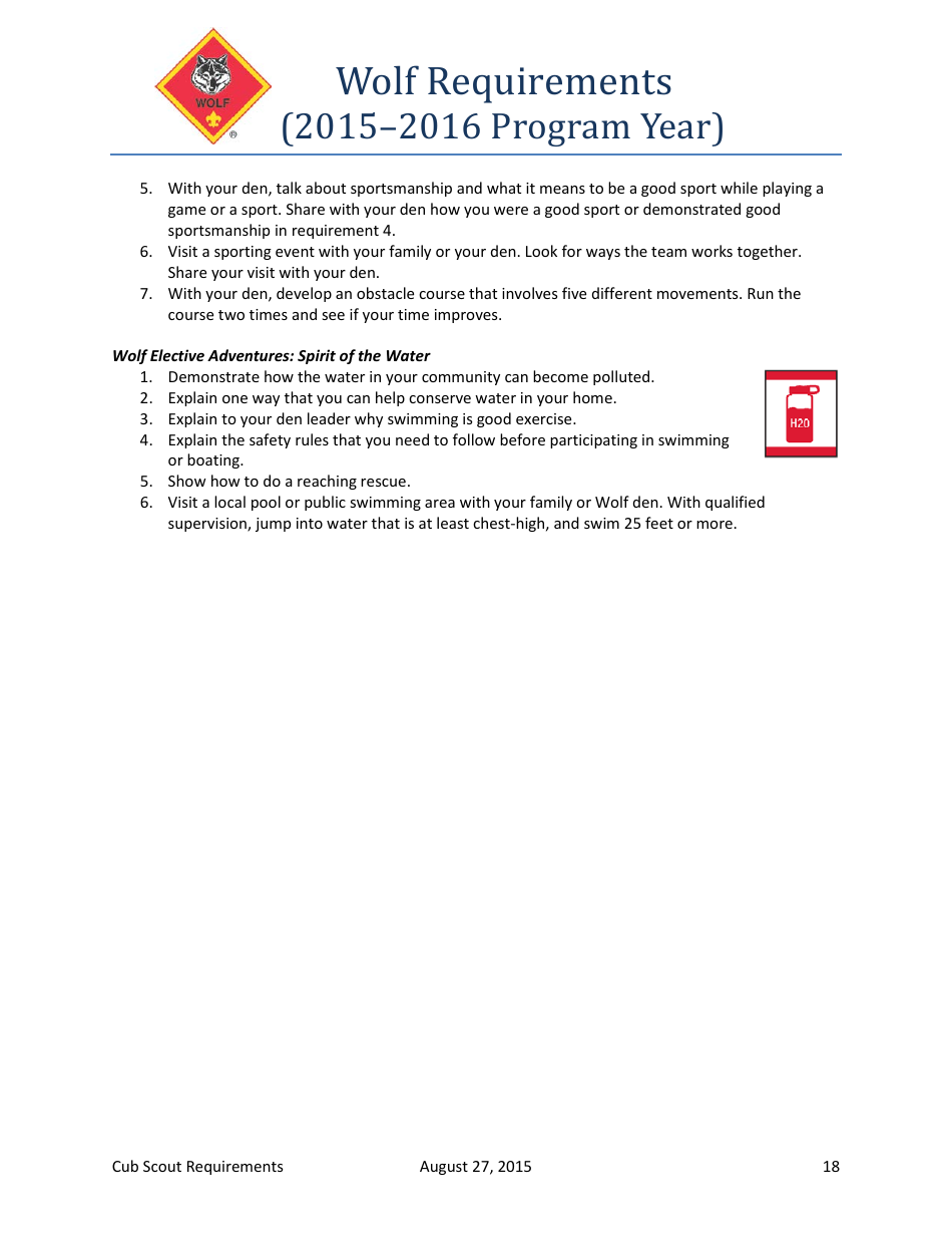 2015-2016 Cub Scout Requirements - Boy Scouts of America, Page 18