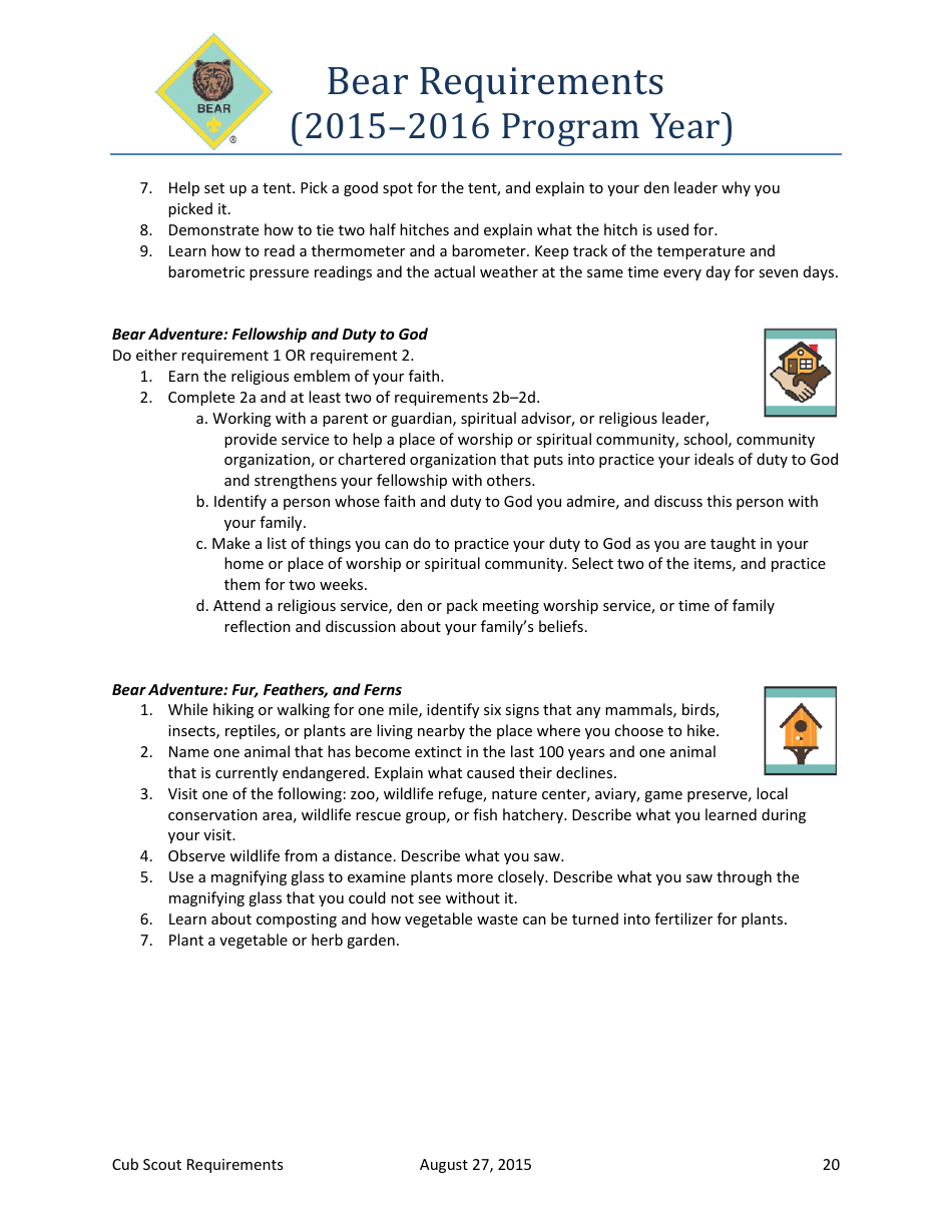 2015-2016 Cub Scout Requirements - Boy Scouts of America, Page 20