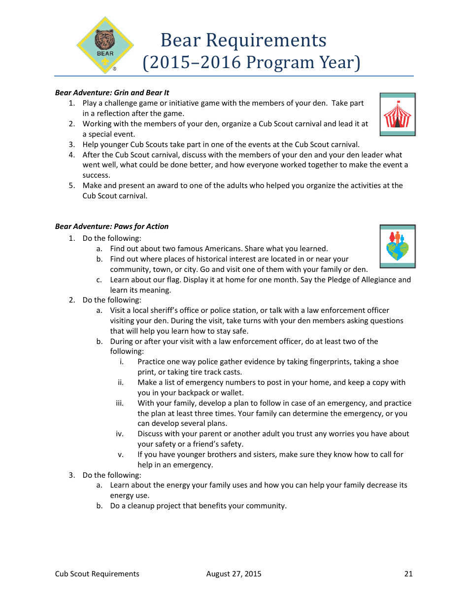 2015-2016 Cub Scout Requirements - Boy Scouts of America, Page 21