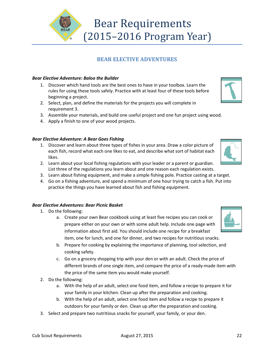 2015-2016 Cub Scout Requirements - Boy Scouts of America, Page 22