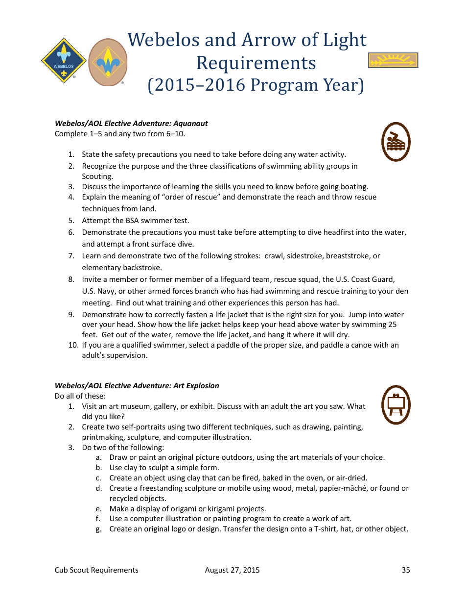 2015-2016 Cub Scout Requirements - Boy Scouts of America, Page 34