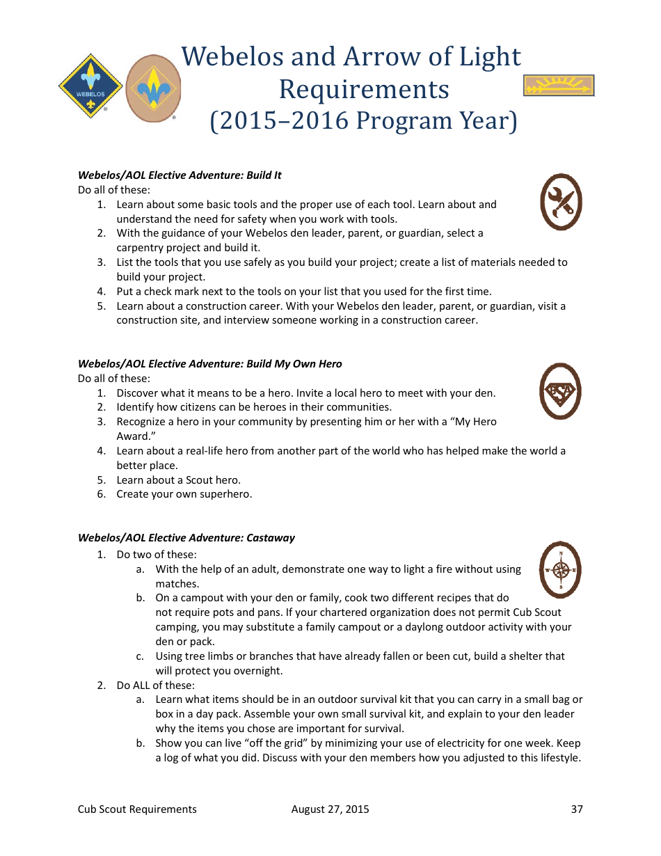 2015-2016 Cub Scout Requirements - Boy Scouts of America, Page 36