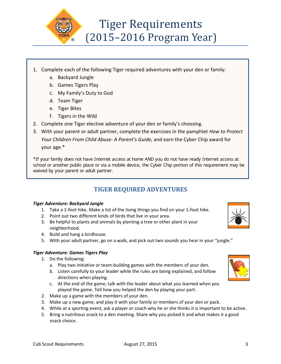 2015-2016 Cub Scout Requirements - Boy Scouts of America, Page 3