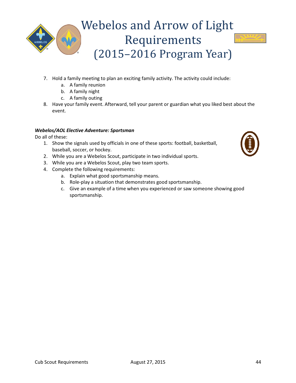 2015-2016 Cub Scout Requirements - Boy Scouts of America, Page 43