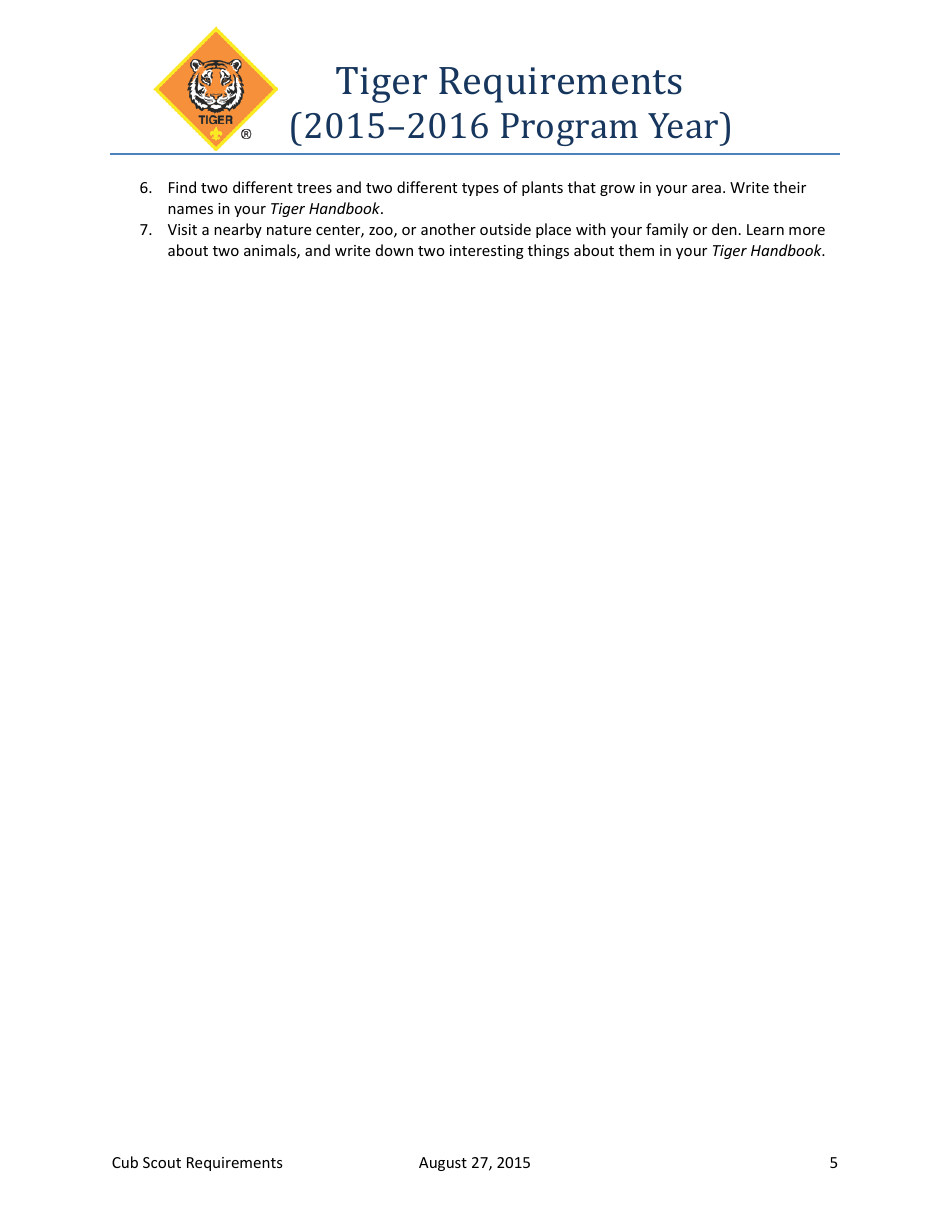 2015-2016 Cub Scout Requirements - Boy Scouts of America, Page 5