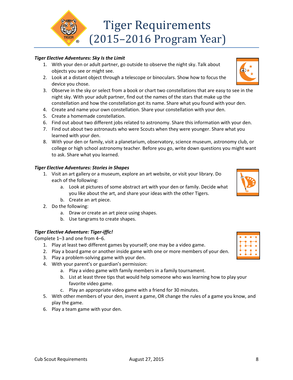 2015-2016 Cub Scout Requirements - Boy Scouts of America, Page 8
