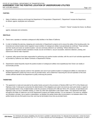 Form RW13-20 Agreement for the Positive Location of Underground Utilities - California