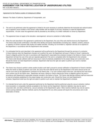 Form RW13-20 Agreement for the Positive Location of Underground Utilities - California, Page 2