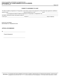 Form RW11-02 Assignment of Lease (Where State Is Lessor) - California, Page 2