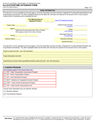 Form LAPG25-A Allocation/Time Extension Form - California