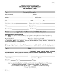 Form CE-4 &quot;Petition for Abatement Validity of Debt&quot; - Kansas