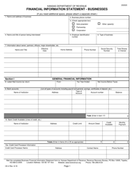 Form CE-2 &quot;Financial Information Statement - Businesses&quot; - Kansas