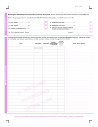 Form K-40H Kansas Homestead Claim - Kansas, Page 2