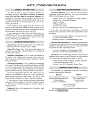 Form RF-9 Kansas Decedent Refund Claim - Kansas, Page 2
