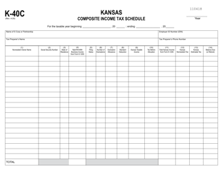 Schedule K-40C Kansas Composite Income Tax Schedule - Kansas