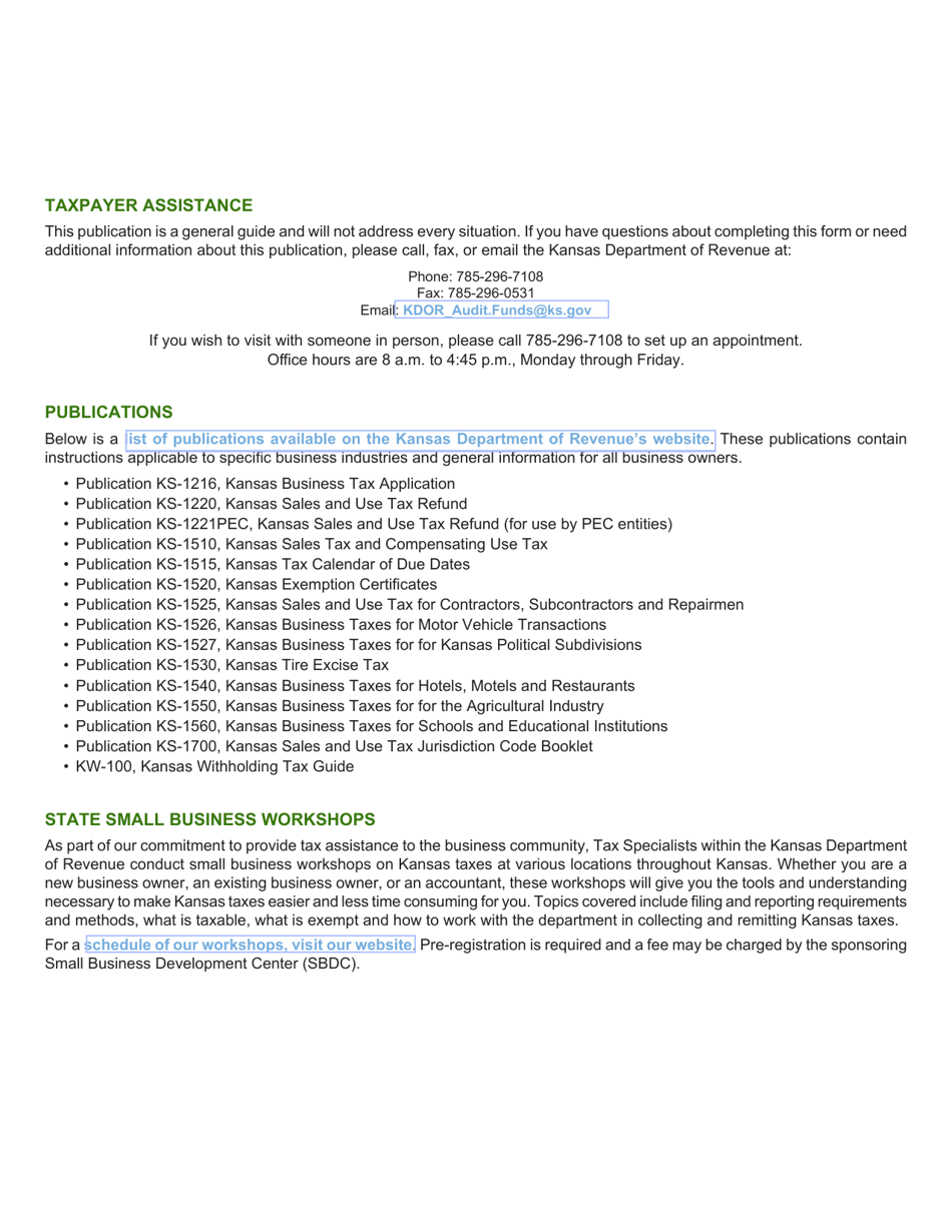 Form ST-21PEC Sales and Use Tax Refund Application for Use by Pec Entities - Kansas, Page 8