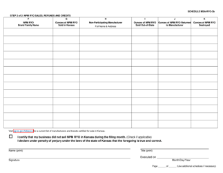 Form TB-34 Schedule MSA-RYO-3A, MSA-RYO-3B Purchases and Sales of Non-participating Manufacturer (Npm) Roll-Your-Own (Ryo) Tobacco in Kansas by in-State Distributors - Kansas, Page 2