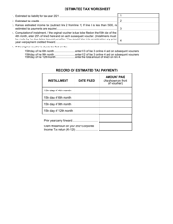 Form K-120ES Kansas Corporate Estimated Income Tax Voucher - Kansas, Page 2