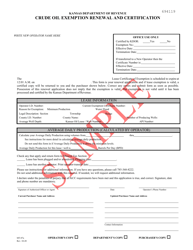 Document preview: Form MT-07A Crude Oil Exemption Renewal and Certification - Sample - Kansas