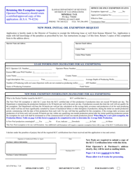 Form MT-07NP New Pool Initial Oil Exemption Request - Kansas