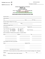 Document preview: Form MT-10 Purchaser-Operator Registration Form - Kansas