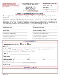Form MT-4 Lease Code Request Application - Kansas