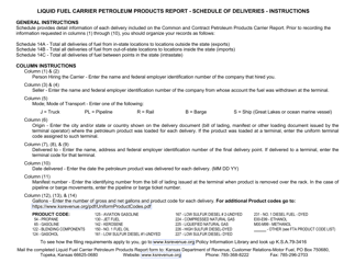 Form MF-206 Liquid Fuel Carrier Petroleum Products Report - Schedule of Deliveries - Kansas, Page 2