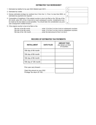 Form K-130ES Privilege Estimated Tax Voucher - Kansas, Page 2