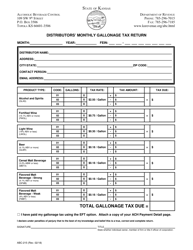 Form ABC-215 Distributors&#039; Monthly Gallonage Tax Return - Kansas, Page 2