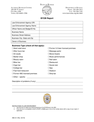 Document preview: Form ABC-61 Byob Report - Kansas