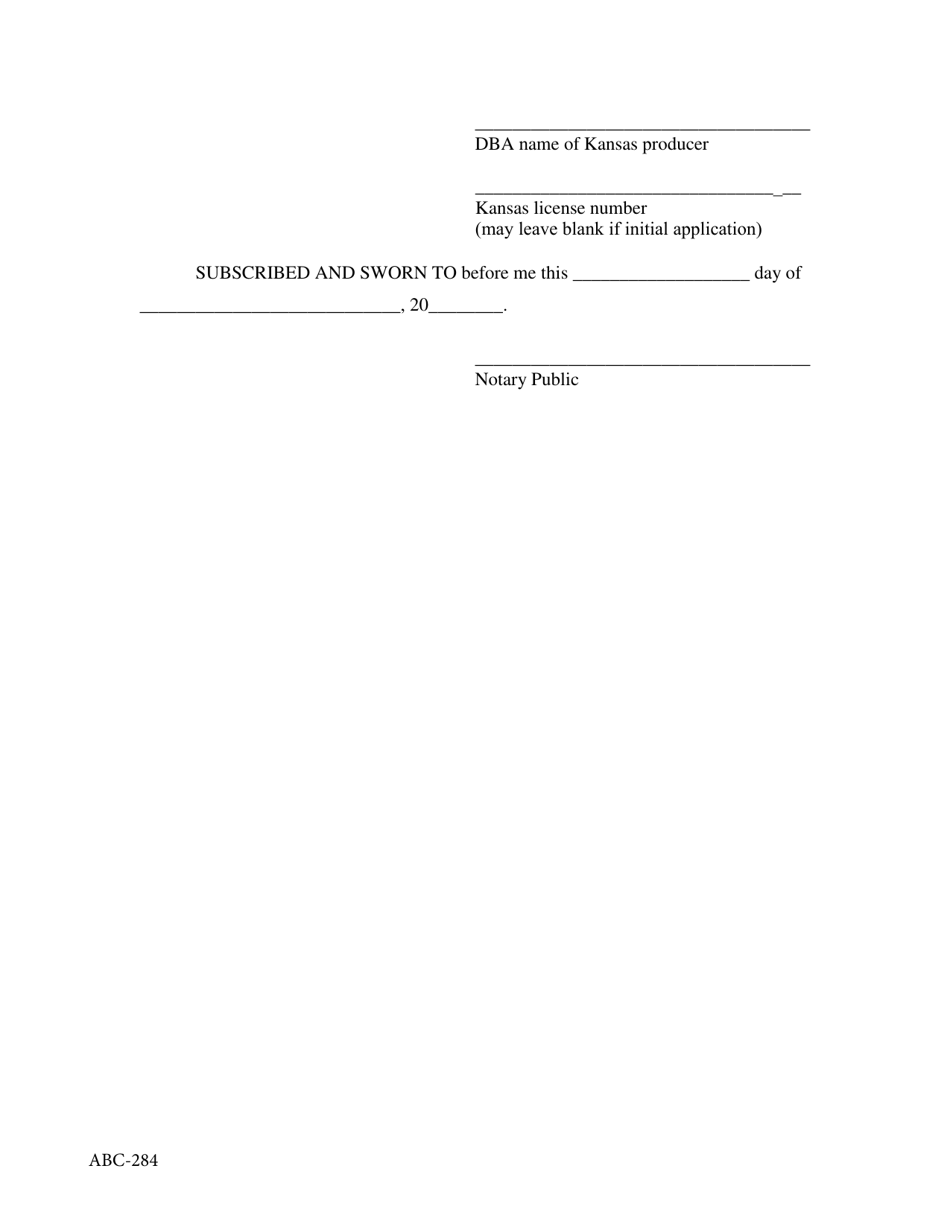 Form ABC-284 Affidavit of Kansas Producer Regarding Required Production Levels Pursuant to Subsection (A) of K.s.a. 41-355 - Applicant for Initial and Renewal License - Kansas, Page 2