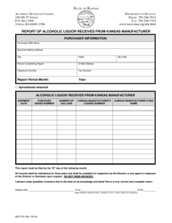 Form ABC-274 Report of Alcoholic Liquor Received From Kansas Manufacturer - Kansas, Page 2
