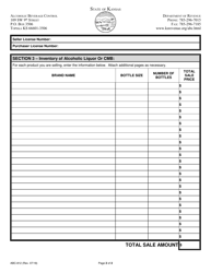 Form ABC-812 Request for Approval Sale of Inventory of Alcoholic Liquor or Cmb - Kansas, Page 2