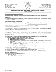 Document preview: Form ABC-307 Kansas Cereal Malt Beverage (Cmb) Monthly Report - Kansas