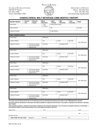 Form ABC-307 Kansas Cereal Malt Beverage (Cmb) Monthly Report - Kansas, Page 2