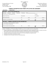 Form ABC-836 Common Consumption Area Permit Application and Agreement - Kansas, Page 2