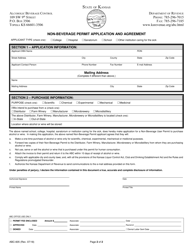 Form ABC-835 Non-beverage Permit Application and Agreement - Kansas, Page 2