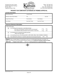 Form ABC-816 Request for Temporary Extension of Premise - Kansas, Page 2