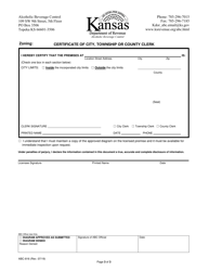 Form ABC-816 Request for Temporary Extension of Premise - Kansas, Page 3