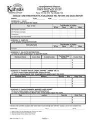 Form ABC-1013 Kansas Farm Winery Monthly Gallonage Tax Return and Sales Report - Kansas, Page 4