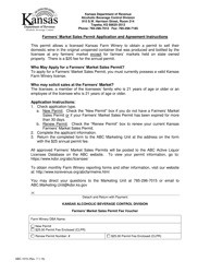 Form ABC-1015 Farmers&#039; Market Sales Permit Application and Agreement - Kansas