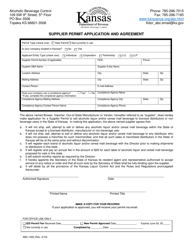 Form ABC-1000 &quot;Supplier Permit Application and Agreement&quot; - Kansas, Page 2