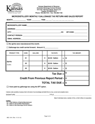 Form ABC-1041 Microdistillery Monthly Gallonage Tax Return and Sales Report - Kansas, Page 3