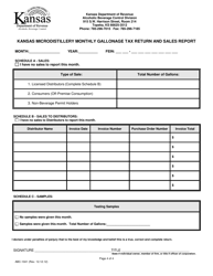 Form ABC-1041 Microdistillery Monthly Gallonage Tax Return and Sales Report - Kansas, Page 4