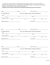 Form D-23 Application for Owner Transfer - Kansas, Page 2