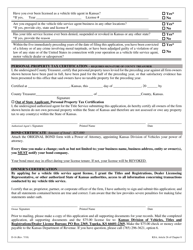 Form D-16 Application for Title Service Agent - Kansas, Page 2