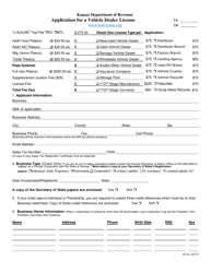 Form D-17A Application for Vehicle Dealer License - Kansas, Page 3
